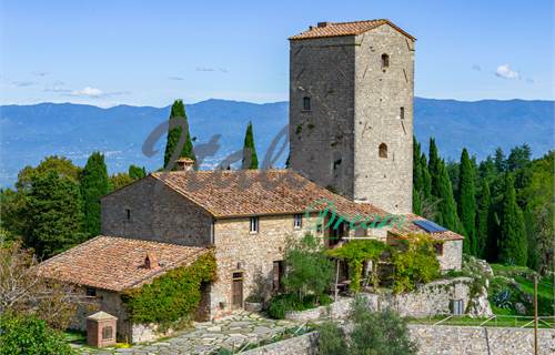 Gaiole In Chianti, torre del medioevo con piscina