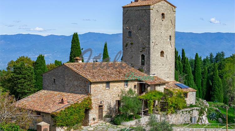Gaiole In Chianti, torre del medioevo con piscina